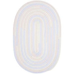 Colonial Mills Ticking Stripe Oval Braided Rug, Starlight 4' round, Round Shape - 1 of 2