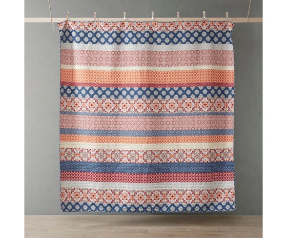 Full/Queen 3pc Kalene Reversible Coverlet Set Spice/Navy