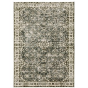 Micah Washable Vintage Oriental Indoor Area Rug Beige/Brown - Captiv8e Designs - 1 of 4