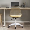 21.3"Modern Home Office Desk Chairs, Adjustable 360 Swivel Chair Engineering Plastic Armless Swivel Computer Chair,Brown - 3 of 4