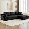 108" Cloud l-Shape Sectional Sofa - Corduroy sleeper sofa with chaise. No assembly required for living room use. - 4 of 4