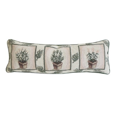 C&F Home 8" x 20" Herb And Leaf Needlepoint Throw Pillow