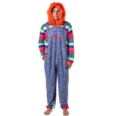 Intimo Child s Play Mens Chucky Good Guys Hooded Union Suit Costume Sleep Pajama xxs xs Blue Target