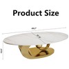 QingMoon Marble Coffee Table, Oval Centre Table with Stainless Steel Base and Resistant Rock Slab Tabletop for Living Room, Office - 4 of 4