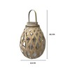 Essential Decor & Beyond 16.3" Natural Bamboo Glass Candle Holder Tabletop Lantern With Handle - 2 of 4