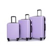 3 Piece Expandable Luggage Set,Hardshell Luggage Sets with Spinner Wheels & TSA Lock,Lightweight Carry on Suitcase Lavender - 3 of 4