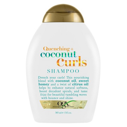 Ogx Quenching+ Shampoo Curly Hair Shampoo With Coconut Oil, Citrus Oil & Honey - 13 Fl Oz :