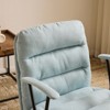 Karl Home | 24.4 Inch Upholstered Swivel Office Chair With Leg Pegs And Wheels - 2 of 4
