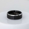 Jewelry Avalanche Black Brushed Finish Polished Beveled Edge Tungsten Carbide Wedding Band, Comfort-fit, 8mm - 3 of 4