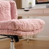 Ridstar Adjustable Swivel Faux Rabbit Fur Home Office Chair with Metal Base-Pink - 3 of 4