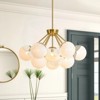 Rennnsan Duskine 23" W 10 - Light Sputnik Bubble Hand-Painted Translucent White Glass Mid-Century Modern Dimmable Chandelier in Gold - 4 of 4