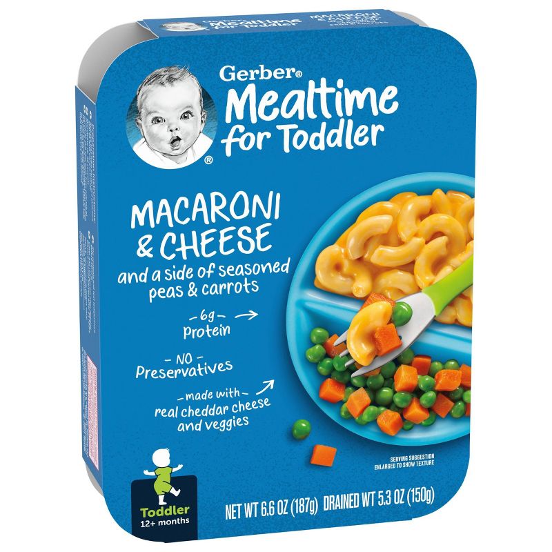 Gerber Lil&#39; Entrees Macaroni &#38; Cheese with Seasoned Peas and Carrots - 6.6oz, 3 of 10