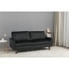 Velvet Loveseat Mid-Century Modern Sofa Tufted Couch with Wooden Legs for Living Room - 2 of 4