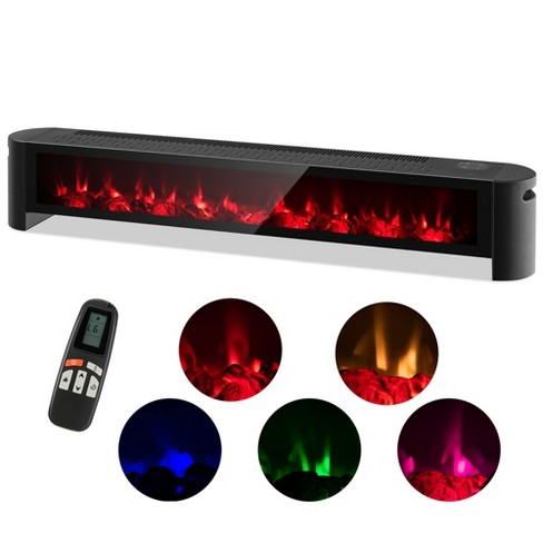 Costway 1400w Electric Baseboard Heater Convection Space Heater With  Realistic 3d Flame : Target