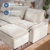 ALAUAM 116”Cloud Sectional Couches L-Shaped Sofa Deep Seat& Movable ottoman, Modern Comfort Upholstered Sofa - 4 of 4
