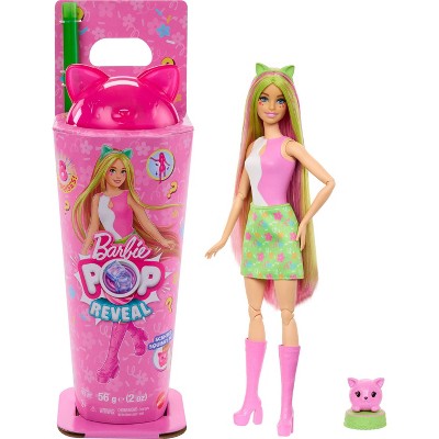 Barbie Pop Reveal Shakes Series 12" Doll and Accessories Set, Scented Cute Kitten Fashion Doll