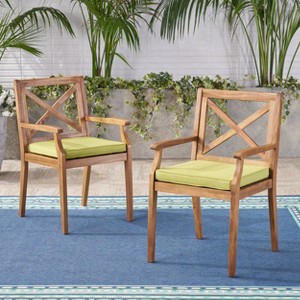 APRILSOUL35.50"PERLA DINING CHAIR,2PCS with 2  Cushions,for Backyard, Poolside, Garden - 1 of 4