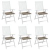 vidaXL Garden Chair Cushions 6 pcs Taupe 19.7 in.x19.7 in.x1.2 in. Oxford Fabric - 4 of 4