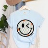 Simply Sage Market S.W.Smiley Checkered Smiley Face Garment Dyed Tee - 3 of 4