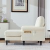 Modern Chenille Chaise Lounge Recliner, Oversized Single Sofa with Side Pockets for Living Room Bedroom-3irtyhousy - 3 of 4