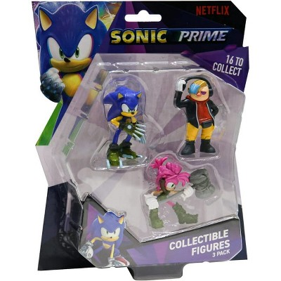 Sonic Prime 3 Pack Collectible Figures Sonic Boscage Maze, Dr. Don’t, & Amy