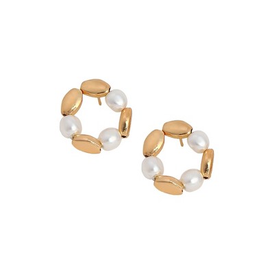 SOHI Women's California Gold The Loop Stud Earrings
