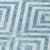 Teal Blue And Ivory Geometric Washable Indoor Outdoor Area Rug - 4 of 4