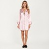 Anna-Kaci Lounge Women's Satin Button-Front Sleep Shirt with Contrast Piping Trim and Relaxed Long Sleeve Silhouette - 3 of 4