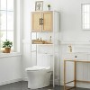 Toilet Storage Cabinet, Over Toilet Shelf, Bathroom Organizer with Rattan Doors, Adjustable Shelf for Bathroom,Restroom,Laundry - 2 of 4
