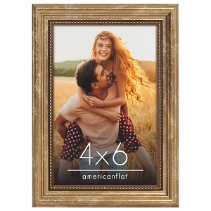Americanflat Vintage Picture Frame with Beaded Accents with Shatter Resistant Glass and Easel Stand - 1 of 4