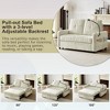 53.9" Chenille Modern Loveseat Pull-out Sofa Bed with Two Cup Holders, Phone Holder, Three Charging Ports and Side Storage Pockets - 4 of 4