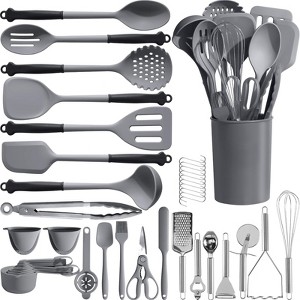 Itopfox 43-Piece Kitchen Utensil Set with Silicone Spatulas, Heat-Resistant Cooking Tools Non-Stick Cookware Safe Dishwasher Friendly, Holder & Hooks - 1 of 4