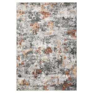 Modern Abstract Runner Rug, Washable Runner Non-Slip Soft Hallway Rug Runner Faux Wool Carpet for Entryway Bedroom Laundry Room, 2'x6', Gray - 1 of 4