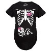 Maternity Baby Girl Skeleton Cute Halloween Pregnancy Bump T Shirt - Crazy Dog Maternity T Shirt - 3 of 4