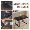 NicBex 5 PCS/7 PCS Black Marble Pattern MDF Dining Table Set with 4/6 Black PU Chairs for Dining Meeting Room,Black - 4 of 4