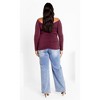 CITY CHIC | Women's Plus Size Ruched Sally Top - plum - 18W - 3 of 4