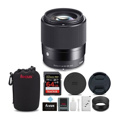 Sigma 30mm F/1.4 Dc Dn Contemporary Lens For Canon Ef-m And 64gb