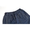 Women's Retro Denim Maxi Skirt - High Waist A-Line with Frayed Hem & Pockets Dark Blue - 2 of 4