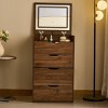 Vanity Desk with Flip Mirror and LED Light Makeup Table with 3 Drawers and Stool for Small Bedrooms-3irtyhousy - 2 of 4