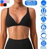 NPolar "Women’s Deep V-Neck Sports Bra, Padded Strappy Crop Top with Removable Pads for Gym & Yoga" Black Size XL - 4 of 4