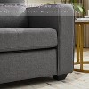 TYBOATLE Faux Leather Tufted Single Sofa set of 2, Modern Office Reading Chair, Upholstered Armchair with Wood Legs for Reading/Living Room, Dark Gray - 3 of 4