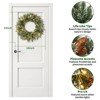 24-Inch Pre-Lit Christmas Wreath with Warm White LED Lights, Frosted Pine Cones, Indoor Outdoor Holiday Door Decor - 3 of 4
