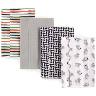 Luvable Friends Baby Boy Cotton Flannel Burp Cloths 4pk, Dog, One Size