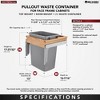 Rev-A-Shelf 35 Quart Top Mount Pullout Kitchen Waste Trash Container Bin for 1.5 Inch Faceframe Cabinet, Silver - 2 of 4