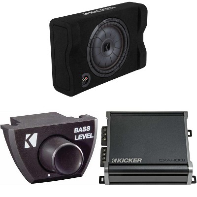 Kicker 48CVTDF122 CVTDF 12" Sub Down Firing enclosure w/ 400 Watt Amp Bundle ( Includes Bass Knob )