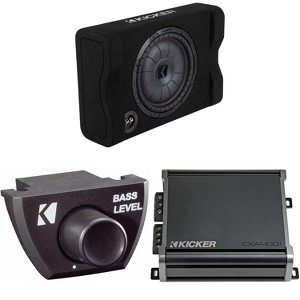 Kicker 48CVTDF122 CVTDF 12" Sub Down Firing enclosure w/ 400 Watt Amp Bundle ( Includes Bass Knob ) - 1 of 4