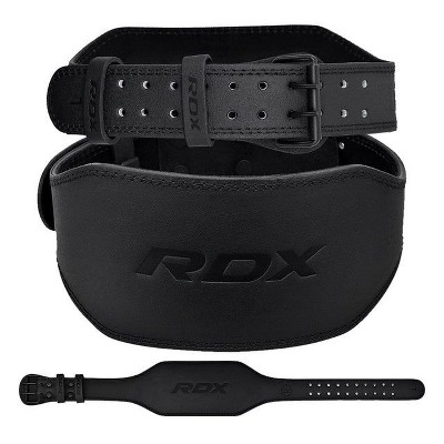 RDX 6'' Leather Gym Belt - Premium Support for Powerlifting, Bodybuilding, and CrossFit Training