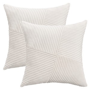 REGALWOVEN Polyester Fade-Resistant Modern Striped Throw Pillow Covers 18 x 18 Inch 2 Pcs - 1 of 4