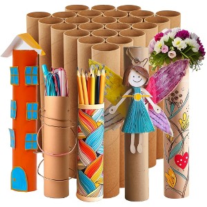 Bright Creations 24 Pack Brown Cardboard Tubes for Crafts, Empty Paper Towel Rolls for DIY Projects, Classrooms (1.7x10 in) - 1 of 4