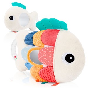 Soft Baby Sensory Toy with Tummy Time Mirror – Entertaining Fish Toy for Infants 0-12 Months with Rattle & Crinkle Paper – Perfect Baby Shower Gift - 1 of 4